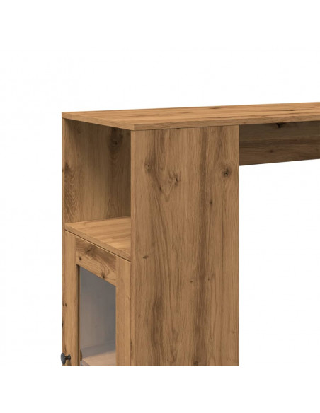 Tavolo Bar con Rastrelliera Rovere 101x40x103,5 cm Multistrato