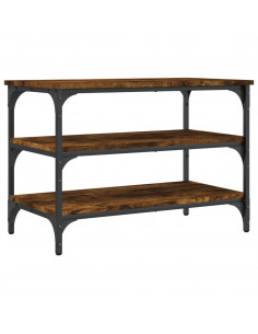 Panca Porta Scarpe Rovere Fumo 70x38,5x49 cm Legno Multistrato 2