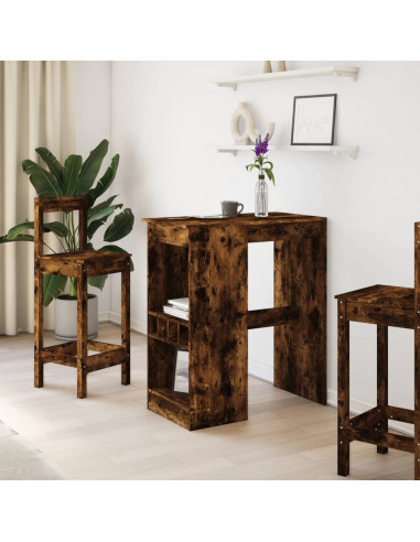 Tavolo Bar con Rastrelliera Rovere 90x47,5x103,5 cm Multistrato