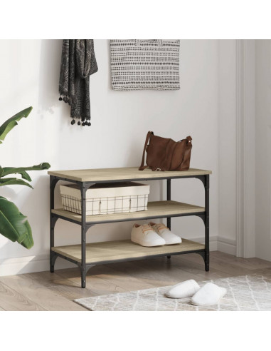 Panca Porta Scarpe Rovere Sonoma 70x38,5x49cm Legno Multistrato