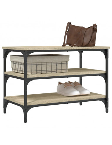 Panca Porta Scarpe Rovere Sonoma 70x38,5x49cm Legno Multistrato