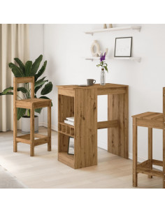 Tavolo Bar con Rastrelliera Rovere 90x47,5x103,5 cm Multistrato 2