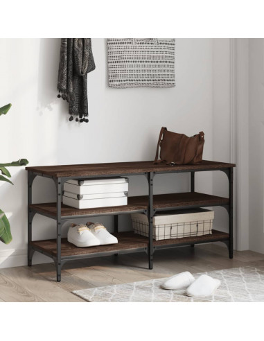 Panca Porta Scarpe Rovere Marrone 100x38,5x49 Legno Multistrato