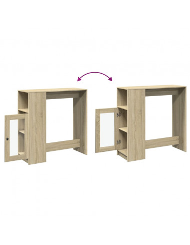 Tavolo Bar con Rastrelliera Sonoma 101x40x103,5 cm Multistrato