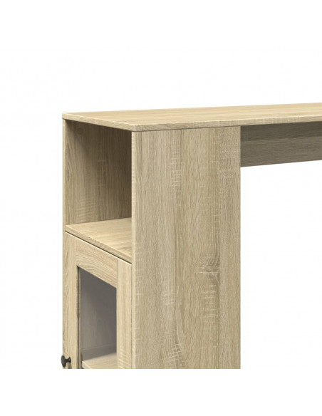 Tavolo Bar con Rastrelliera Sonoma 101x40x103,5 cm Multistrato