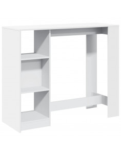 Tavolo Bar con Ripiano Bianco 124x46x103,5 cm in Truciolato 2