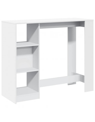 Tavolo Bar con Ripiano Bianco 124x46x103,5 cm in Truciolato