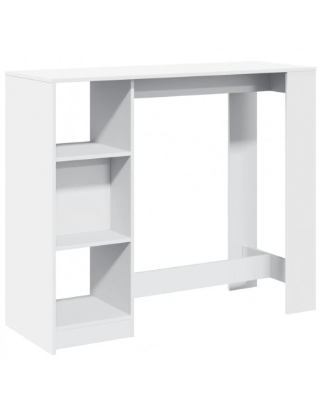 Tavolo Bar con Ripiano Bianco 124x46x103,5 cm in Truciolato
