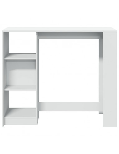 Tavolo Bar con Ripiano Bianco 124x46x103,5 cm in Truciolato