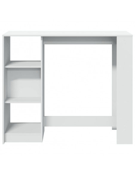Tavolo Bar con Ripiano Bianco 124x46x103,5 cm in Truciolato