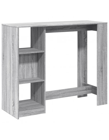 Tavolo Bar con Ripiano Grigio Sonoma 124x46x103,5cm Multistrato