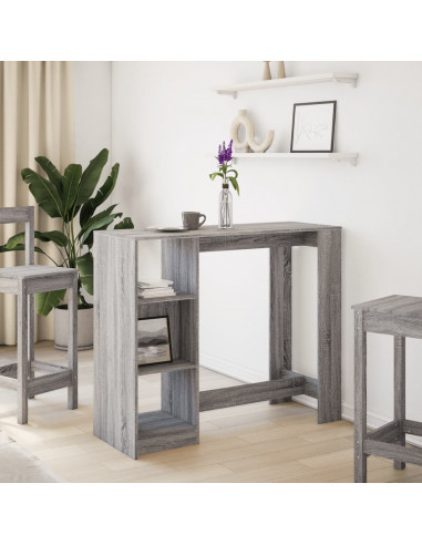 Tavolo Bar con Ripiano Grigio Sonoma 124x46x103,5cm Multistrato