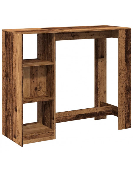Tavolo Bar con Ripiano Legno Antico 124x46x103,5 cm Multistrato