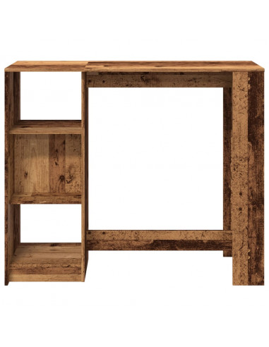 Tavolo Bar con Ripiano Legno Antico 124x46x103,5 cm Multistrato