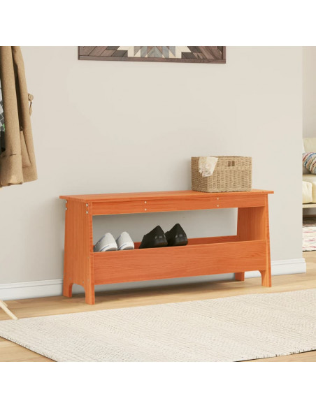 Panca da Ingresso Marrone Cera 100x28x45 cm Legno Massello Pino