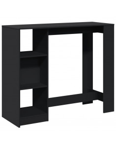 Tavolo Bar con Ripiano Nero 124x46x103,5 cm Legno Multistrato 2