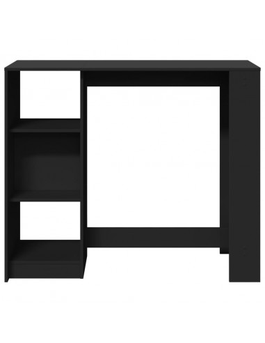 Tavolo Bar con Ripiano Nero 124x46x103,5 cm Legno Multistrato