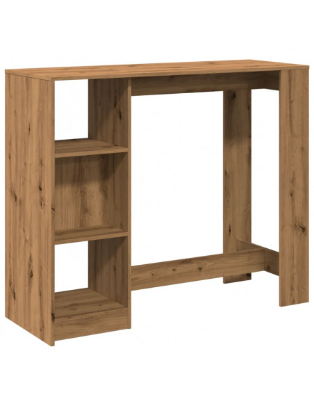 Tavolo Bar con Ripiano Rovere 124x46x103,5 cm Multistrato