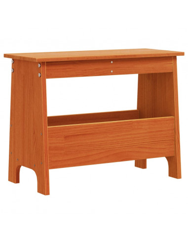 Panca da Ingresso Marrone Cera 60x28x45 cm Legno Massello Pino