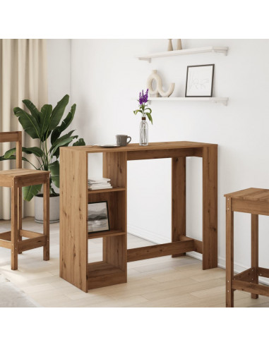 Tavolo Bar con Ripiano Rovere 124x46x103,5 cm Multistrato