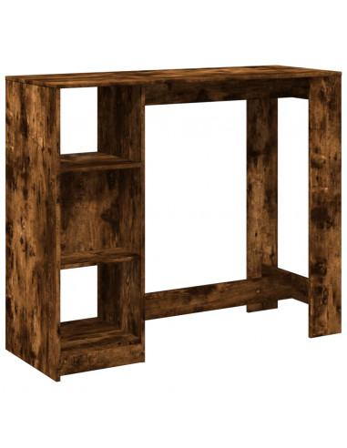 Tavolo Bar con Ripiano Rovere Fumo 124x46x103,5 cm Multistrato
