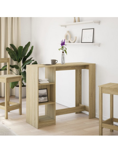 Tavolo Bar con Ripiano Rovere Sonoma 124x46x103,5cm Multistrato