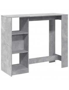 Tavolo Bar Ripiano Grigio Cemento 124x46x103,5 cm Multistrato 2