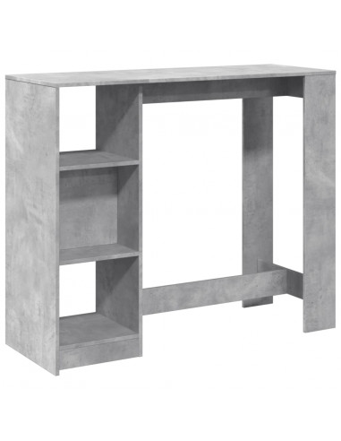 Tavolo Bar Ripiano Grigio Cemento 124x46x103,5 cm Multistrato