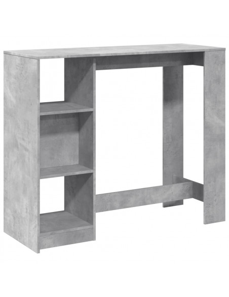 Tavolo Bar Ripiano Grigio Cemento 124x46x103,5 cm Multistrato