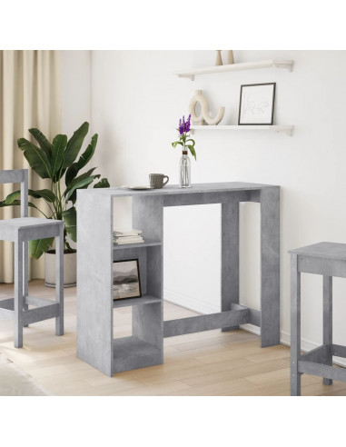 Tavolo Bar Ripiano Grigio Cemento 124x46x103,5 cm Multistrato