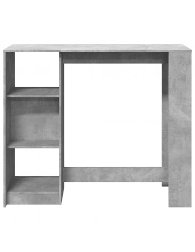 Tavolo Bar Ripiano Grigio Cemento 124x46x103,5 cm Multistrato