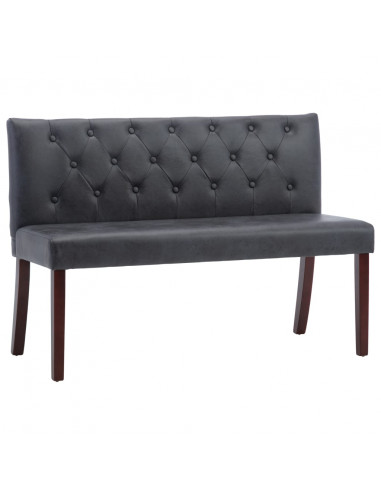 Panca 120 cm Grigia in Similpelle Scamosciata