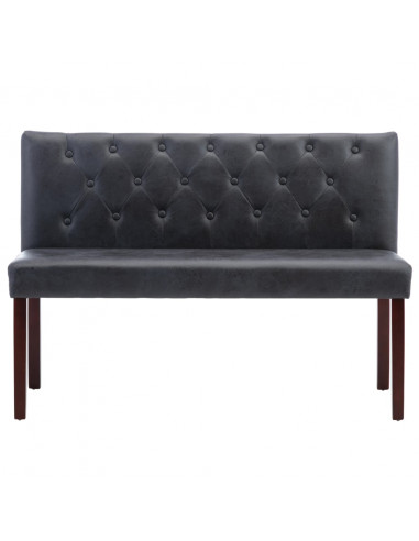 Panca 120 cm Grigia in Similpelle Scamosciata