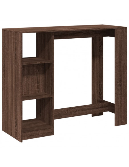 Tavolo Bar Ripiano Rovere Marrone 124x46x103,5 cm Multistrato