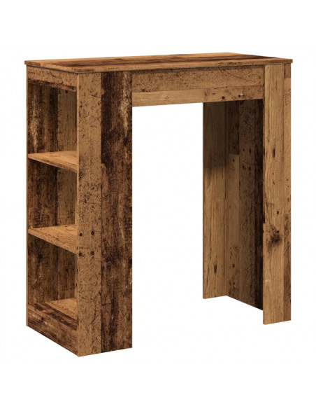 Tavolo Bar con Rastrelliera Antico 95x47x103,5 cm Multistrato