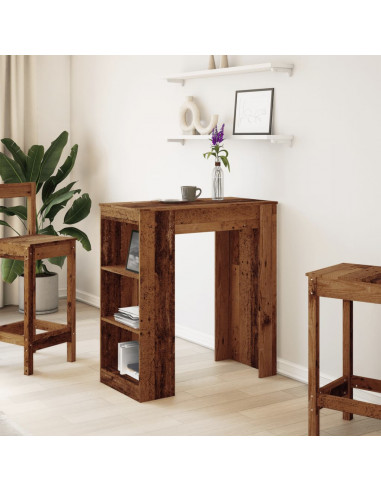 Tavolo Bar con Rastrelliera Antico 95x47x103,5 cm Multistrato