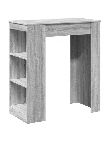 Tavolo Bar con Rastrelliera Grigio 95x47x103,5 cm Multistrato