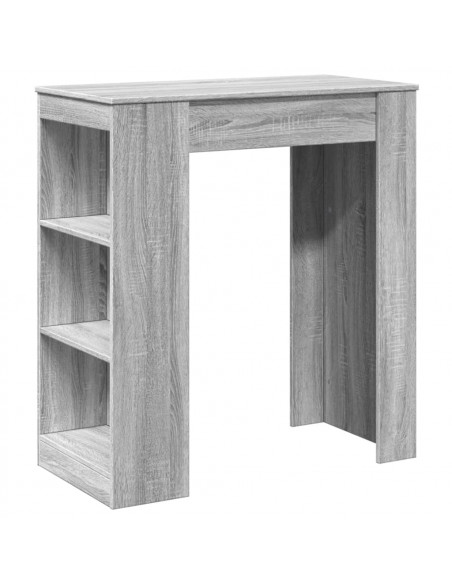 Tavolo Bar con Rastrelliera Grigio 95x47x103,5 cm Multistrato