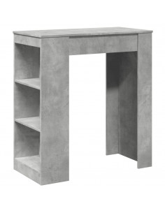 Tavolo Bar con Rastrelliera Grigio 95x47x103,5 cm Multistrato 2