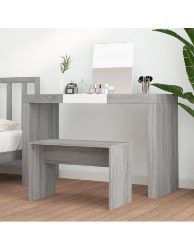 Sgabello da Toeletta Grigio Sonoma 70x35x45cm Legno Multistrato