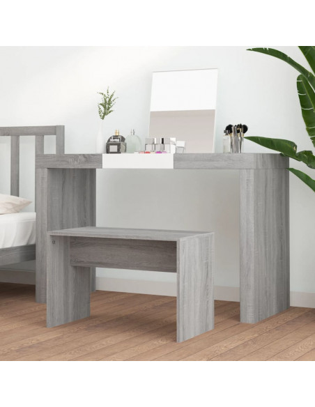 Sgabello da Toeletta Grigio Sonoma 70x35x45cm Legno Multistrato