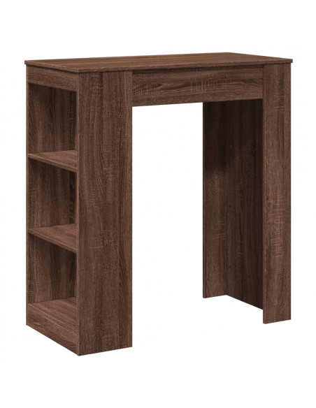 Tavolo Bar con Rastrelliera Marrone 95x47x103,5 cm Multistrato