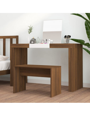 Sgabello da Toeletta Marrone Fumo 70x35x45 cm Legno Multistrato