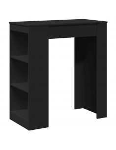 Tavolo Bar con Rastrelliera Nero 95x47x103,5 cm Multistrato 2