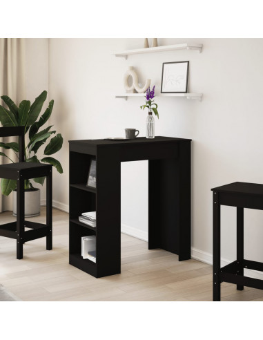 Tavolo Bar con Rastrelliera Nero 95x47x103,5 cm Multistrato