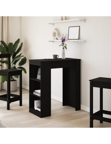 Tavolo Bar con Rastrelliera Nero 95x47x103,5 cm Multistrato