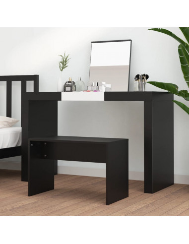 Sgabello da Toeletta Nero 70x35x45 cm Legno Multistrato