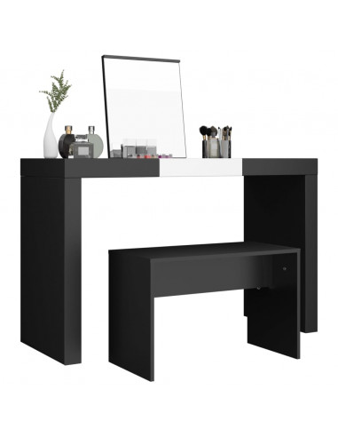 Sgabello da Toeletta Nero 70x35x45 cm Legno Multistrato