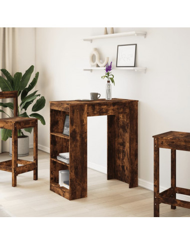 Tavolo Bar con Rastrelliera Rovere 95x47x103,5 cm Multistrato