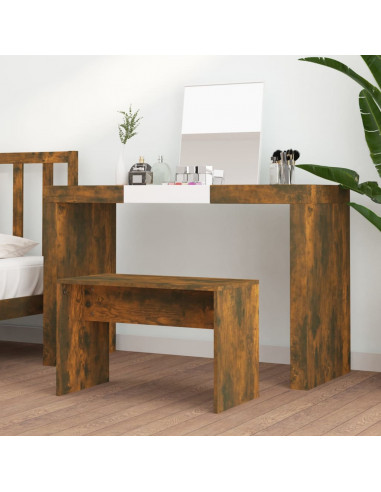 Sgabello da Toeletta Rovere Fumo 70x35x45 cm Legno Multistrato